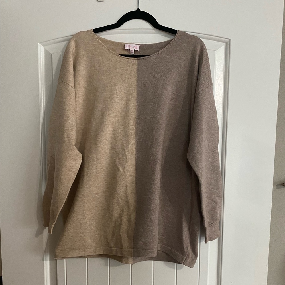 Pink Lily Color Block Sweater
